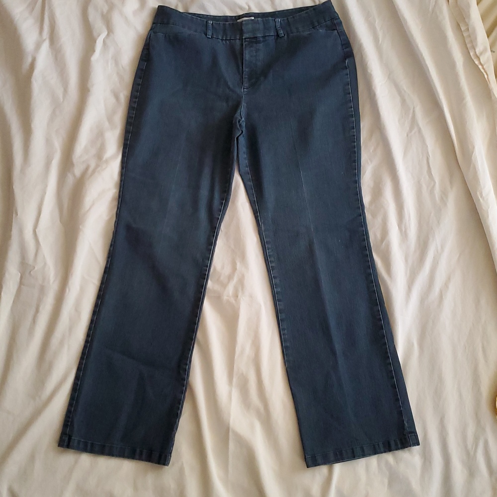 Dockers Ideal Fit Women's Metro Pant Blue Jean Size 14 Medium 1% Spandex GUC